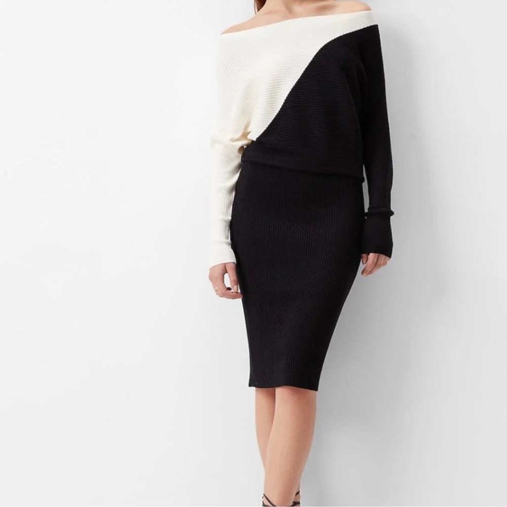 Express Cream Ribbed Top
